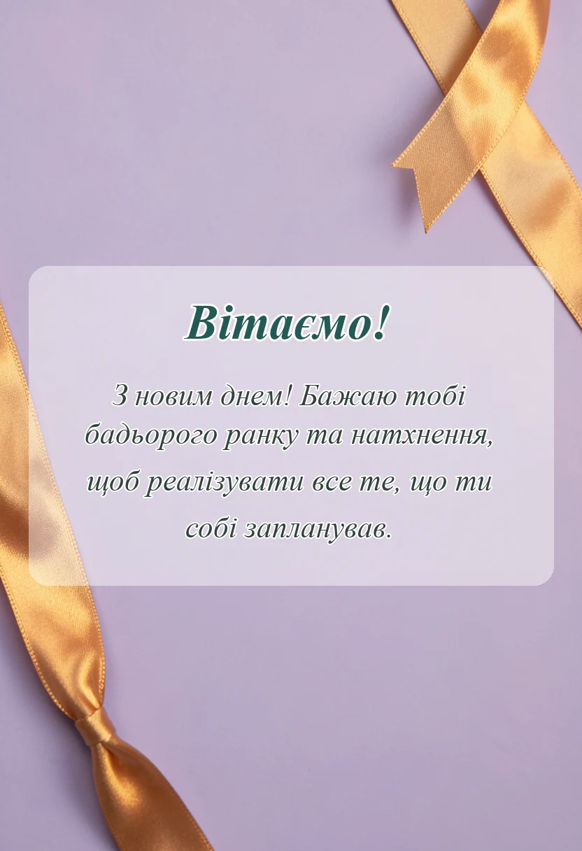 унікальна листівка - привітання з добрим ранком своїми словами