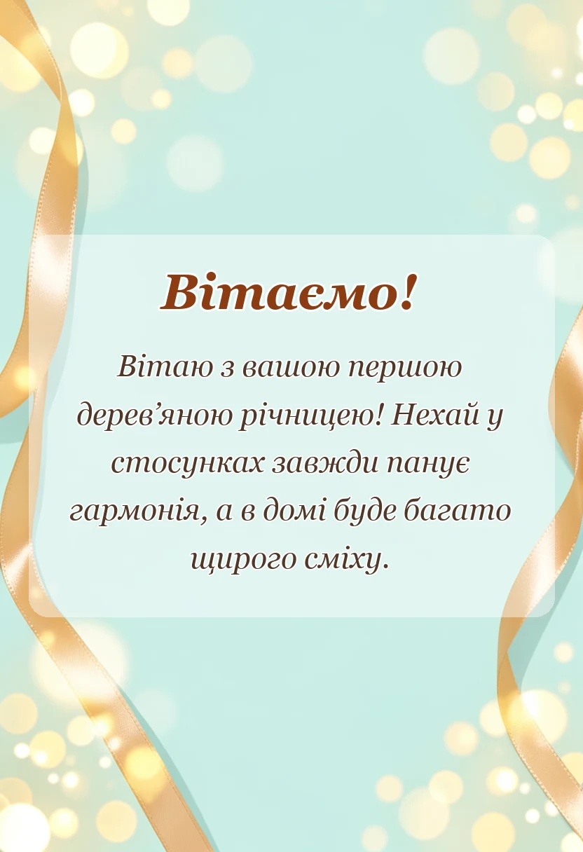 листівка з побажанням - привітання з дерев яним весіллям картинки