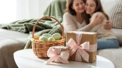 Корзина з яйцями та подарунки на Великдень для родини