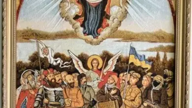 Ікона Покрови Пресвятої Богородиці з українськими воїнами