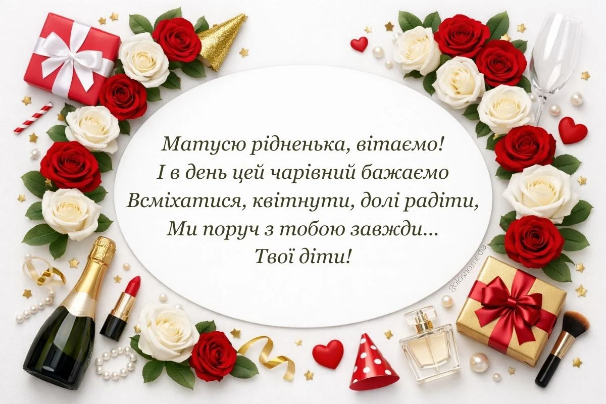 Квіти та подарунки для привітання з днем народження мамі